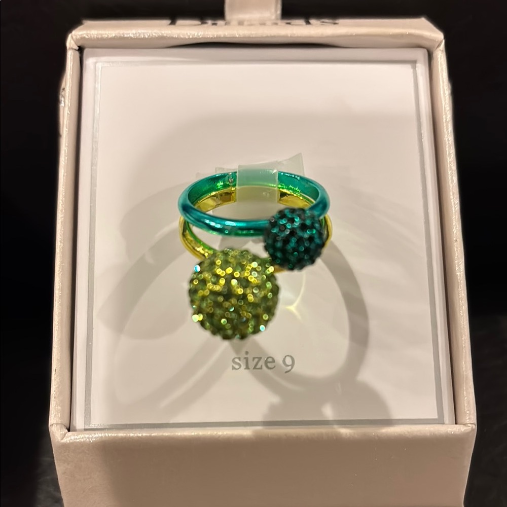 Dark Green and Light Green Crystal Rings